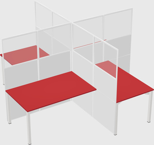 Quad office cubicles