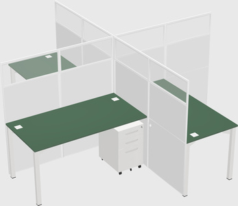 Quad office cubicles