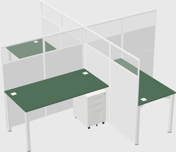 Quad office cubicles