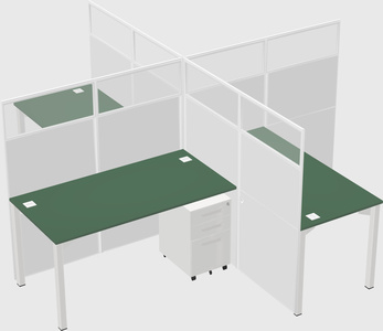 Quad office cubicles