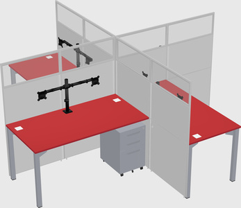 Quad office cubicles