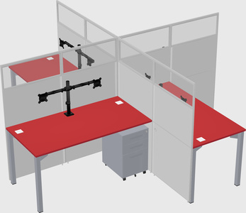 Quad office cubicles