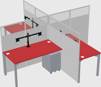 Quad office cubicles