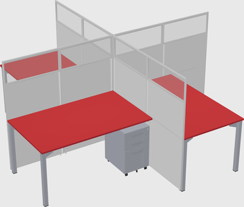 Quad office cubicles