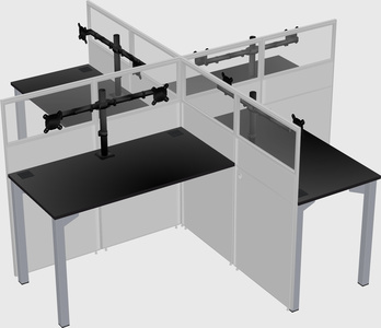 Quad office cubicles