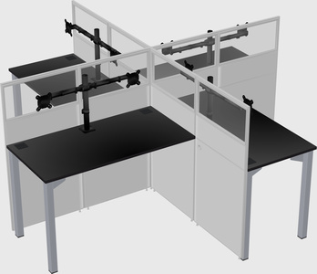 Quad office cubicles