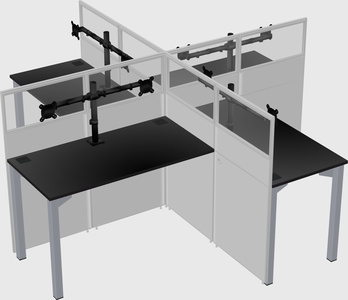 Quad office cubicles