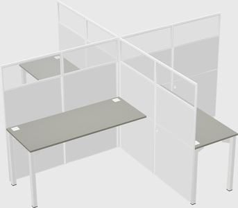 Quad office cubicles