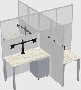 Quad office cubicles