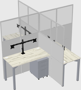 Quad office cubicles