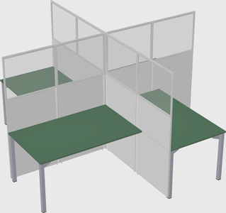 Quad office cubicles
