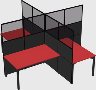 Quad office cubicles
