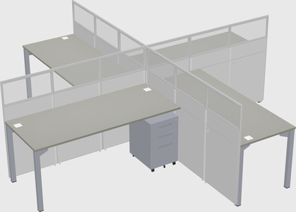 Quad office cubicles