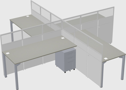 Quad office cubicles
