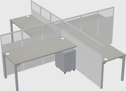 Quad office cubicles
