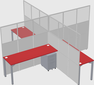 Quad office cubicles