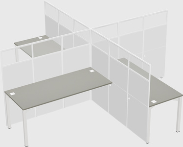 Quad office cubicles