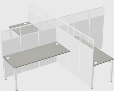 Quad office cubicles