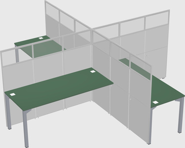 Quad office cubicles