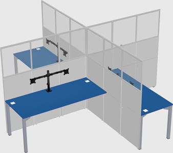 Quad office cubicles