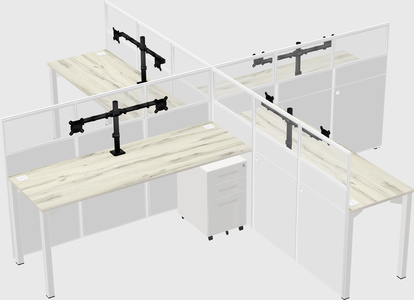 Quad office cubicles