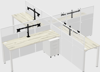 Quad office cubicles