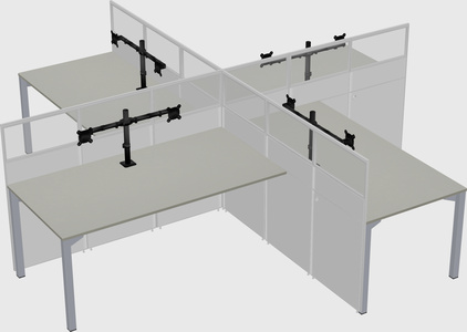 Quad office cubicles