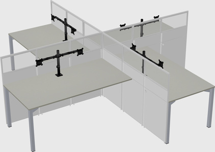 Quad office cubicles