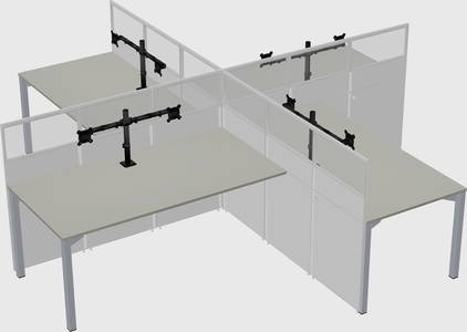 Quad office cubicles
