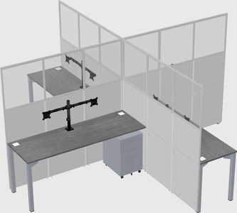 Quad office cubicles