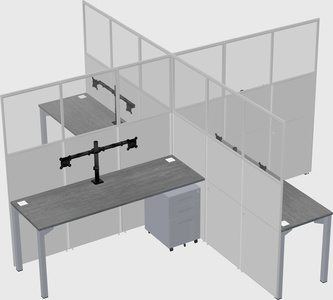 Quad office cubicles