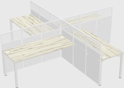 Quad office cubicles