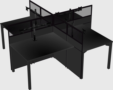 Quad office cubicles