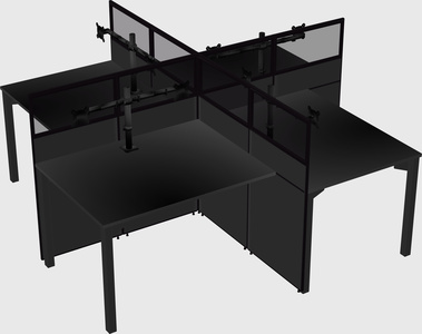 Quad office cubicles