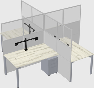 Quad office cubicles