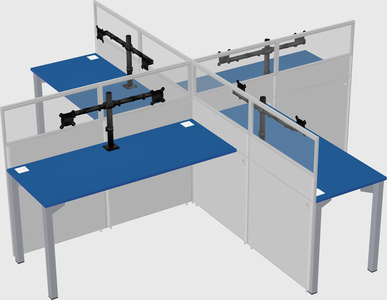 Quad office cubicles