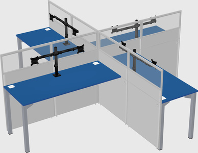 Quad office cubicles