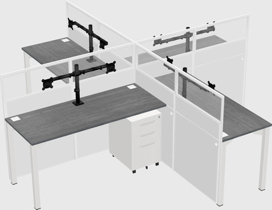 Quad office cubicles
