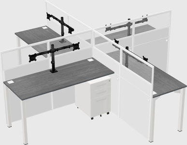 Quad office cubicles