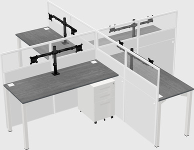 Quad office cubicles