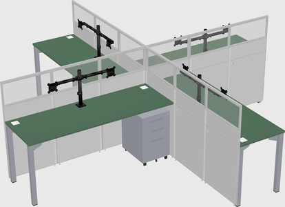 Quad office cubicles