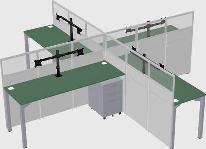 Quad office cubicles