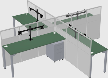 Quad office cubicles