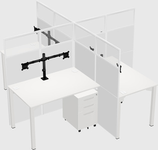 Quad office cubicles