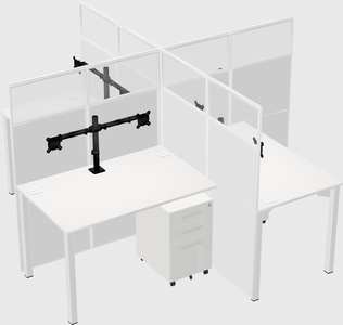 Quad office cubicles