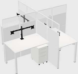 Quad office cubicles