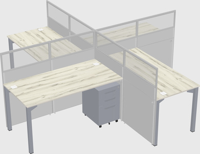 Quad office cubicles