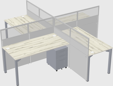 Quad office cubicles