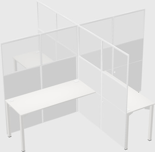 Quad office cubicles