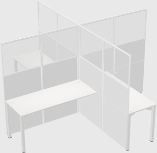 Quad office cubicles